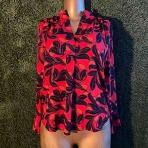 Ann Taylor orange print blouse